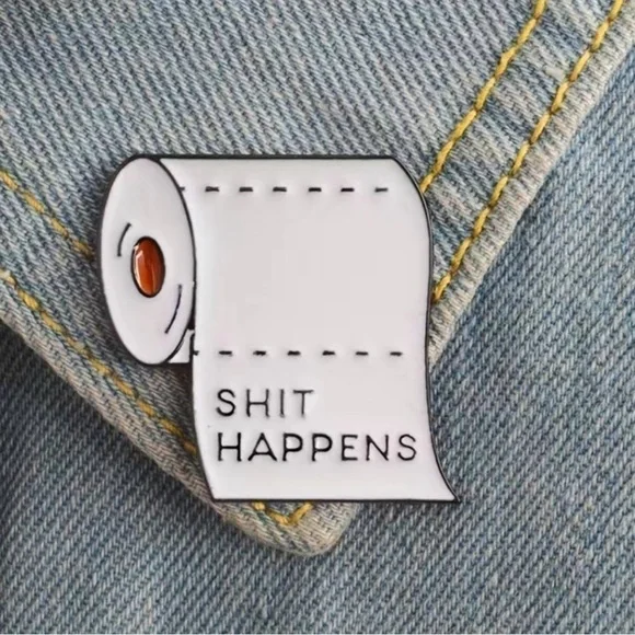 3/$25 Toilet paper enamel pin brooch adult humor - Picture 2 of 5